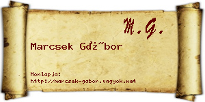 Marcsek Gábor névjegykártya